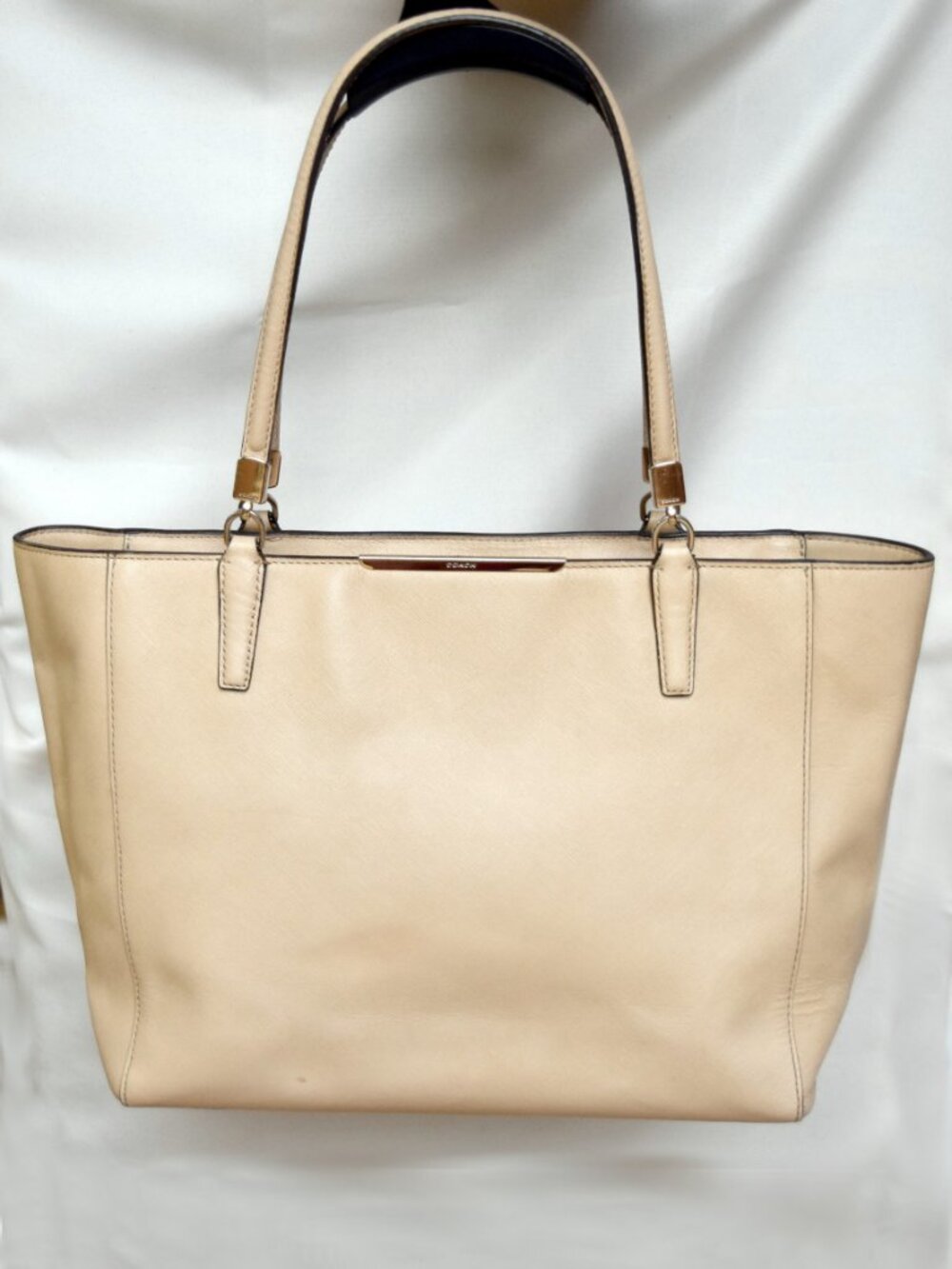 Coach Madison East/West Tote Bag 29002 Nude Saffiano Leather Zip Top